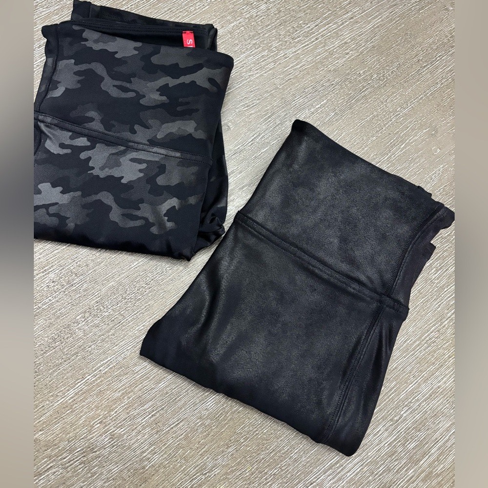 SPANX faux leather camo leggings